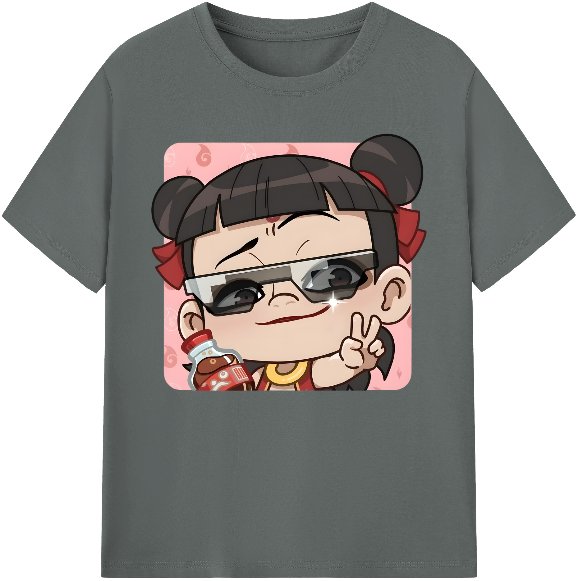 （画像用） Ne Zha 2 ナタ 魔童の大暴れ 綿100％ メンズ半袖Tシャツ｜肌触りやわらか＆通気性
